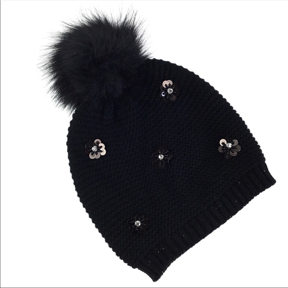 Neiman Marcus dolly rhinestone pompom beanie